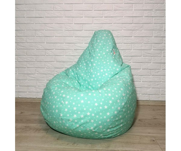 

Кресло-груша хлопок "Звездочка на мяте" KatyPuf L 100x75