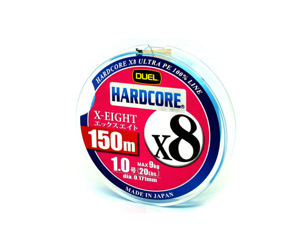 

Шнур Duel Hardcore X8 150m 0.171mm 9kg Blue #1 (арт.1919735651)