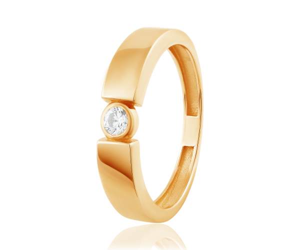 

Кольцо золотое с камнем SWAROVSKI Zirconia "Сфера", КД4263SW, 16.5 размер