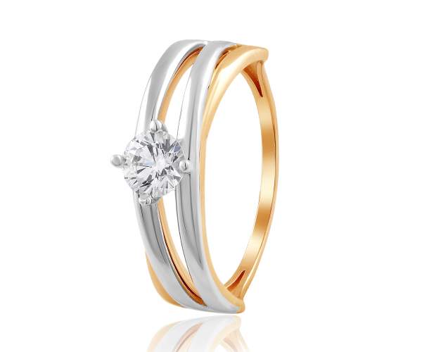 

Кольцо из комбинированного золота с камнем SWAROVSKI Zirconia "Марсель", КД4239SW, 18.5 размер