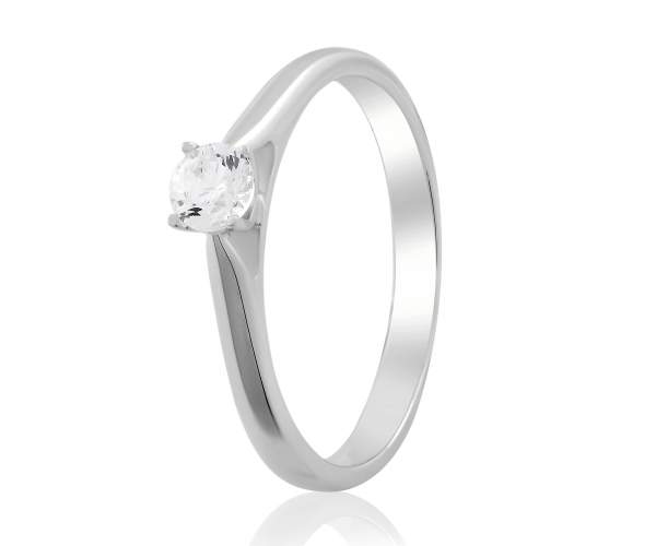 

Кольцо из белого золота с камнем SWAROVSKI Zirconia, КД4240/1SW, 18 размер