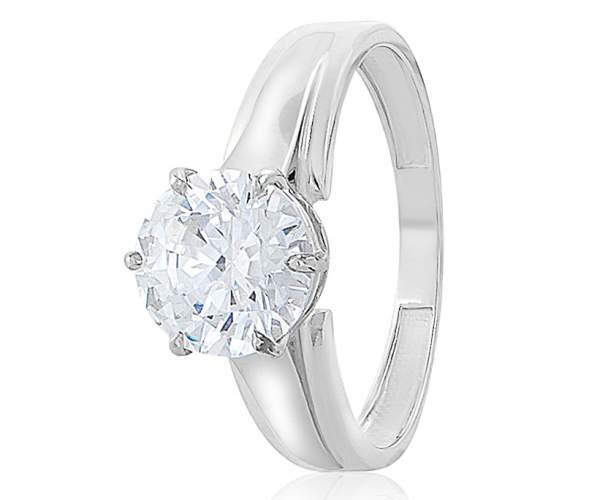

Кольцо из белого золота с камнем SWAROVSKI Zirconia "Джулия", КД4162/1SW, 17.5 размер