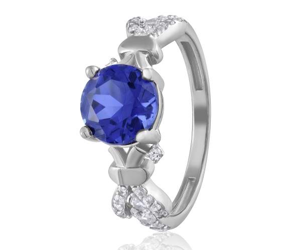 

Золотое кольцо с сапфиром "Ла-Рошель", белое золото, КД4178/1КСПФ, 17.5 размер