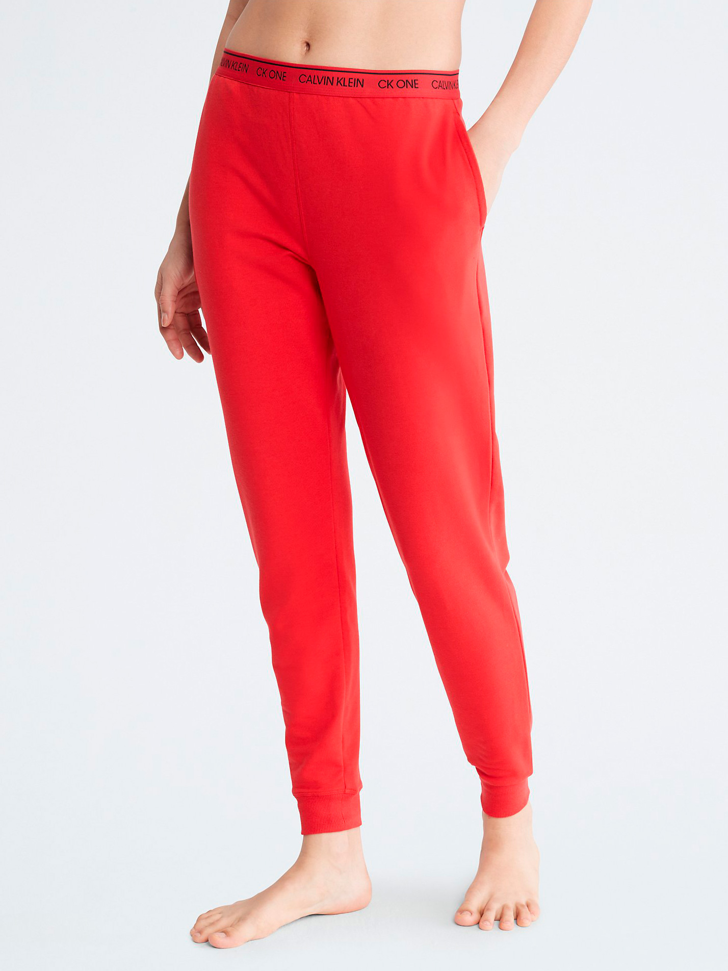 Акція на Піжамні штани жіночі великих розмірів Calvin Klein 320070906 XL Червоні від Rozetka