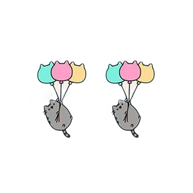 

Серьги гвоздики Кот Пушин с Шариками Pusheen HZSHINLING