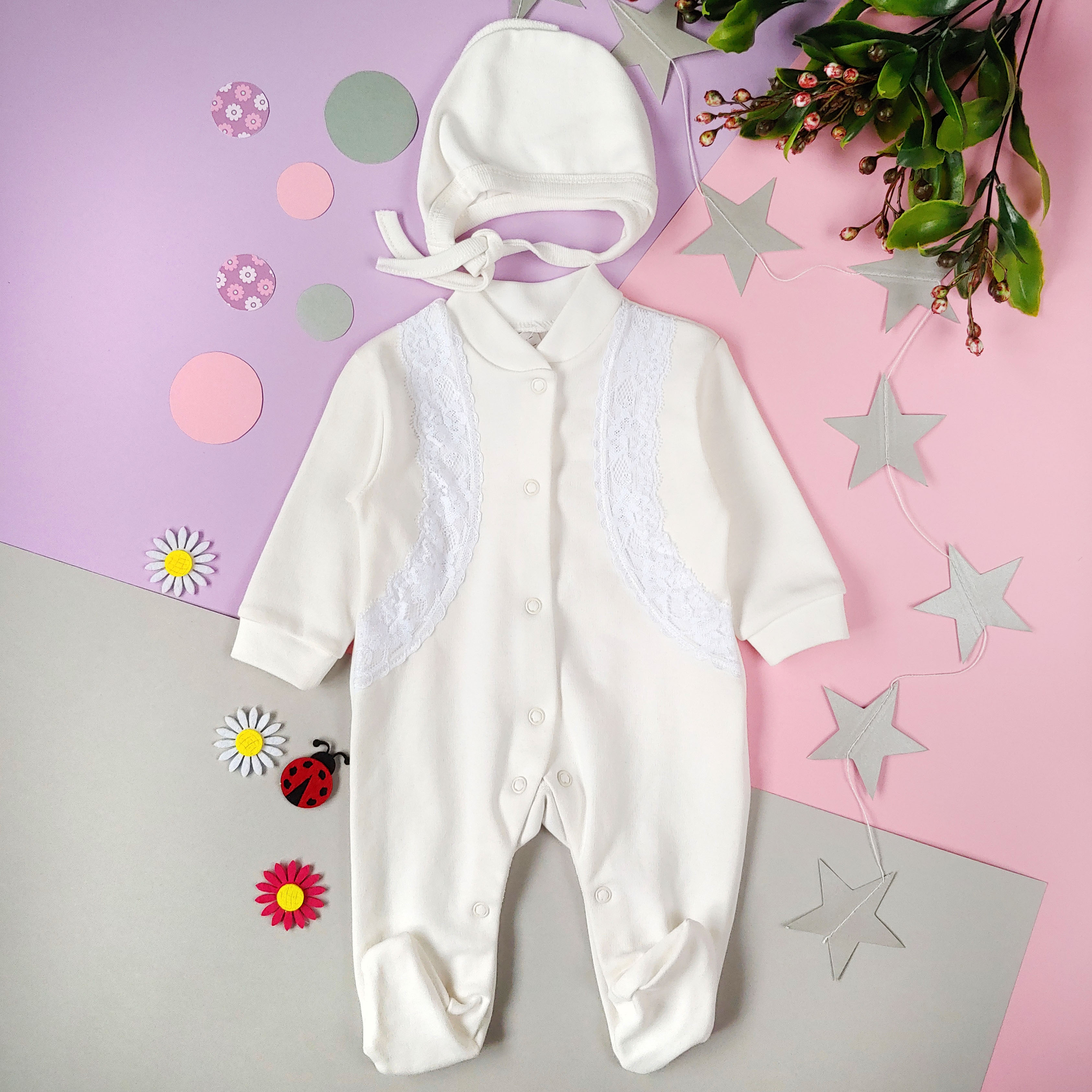

Комплект крестильный Kids Planet 5311 56 см Молочный