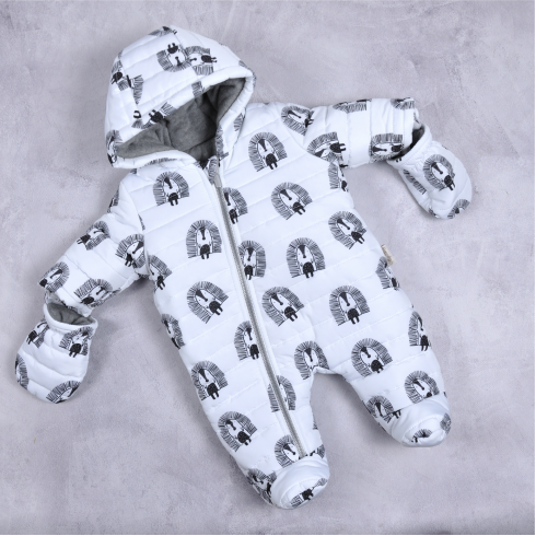 

Стеганый зимний комбинезон Magbaby Aquarelle Ежики 74