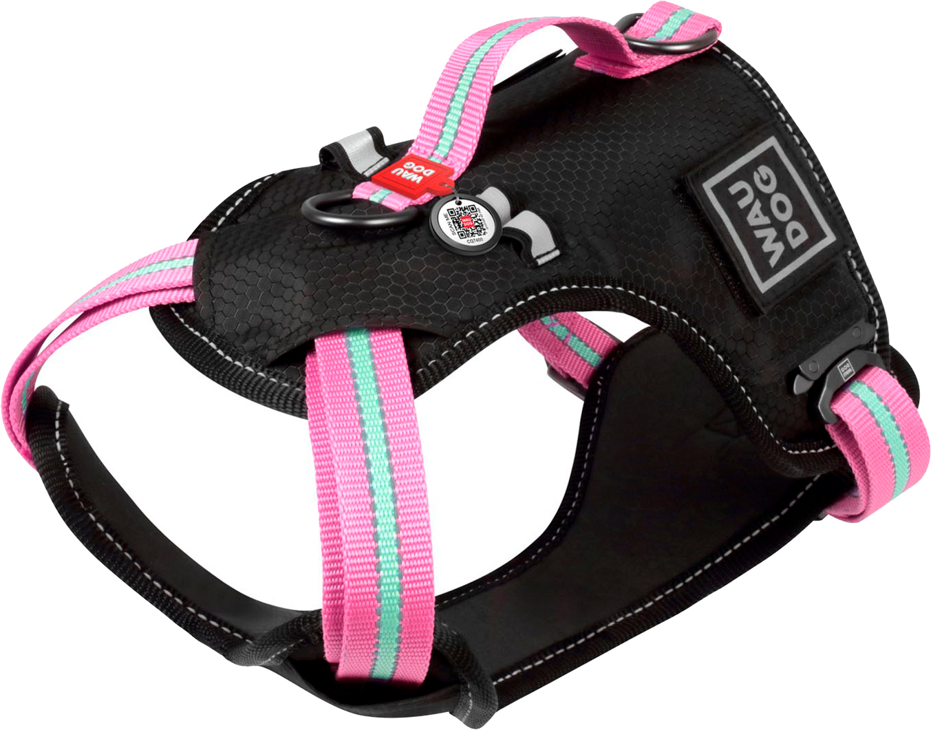 

Шлея для собак безопасная Collar WAUDOG Nylon c QR паспортом, металлическая пряжка-фастекс, L, Ш 25 мм, А 55-85 см, В 65-85 см