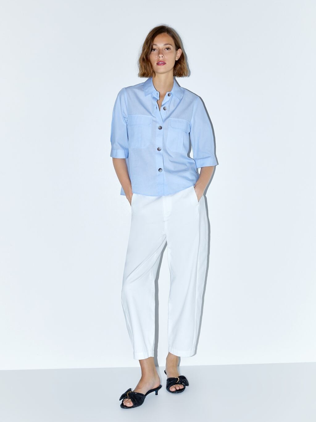 

Блузка Zara 7602/865/406 L Голубая