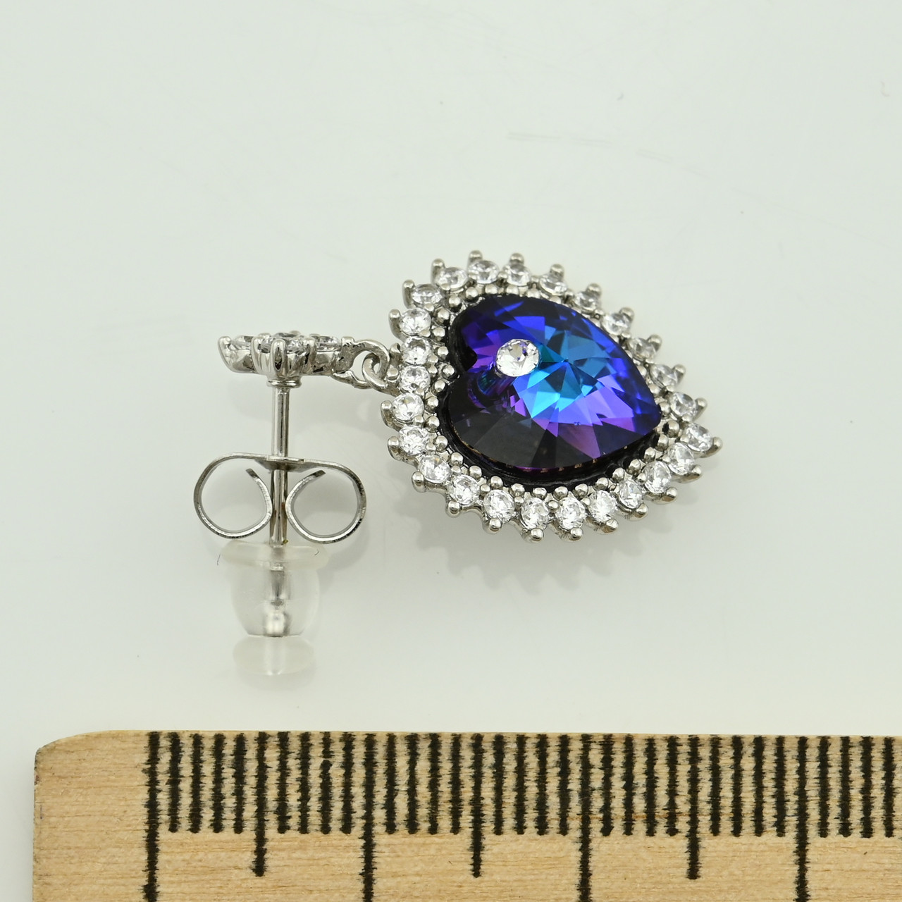 

Серьги Xuping с кристаллами Swarovski 83228 размер 24х15 мм цвет монтана вес 5 г позолота Белое золото