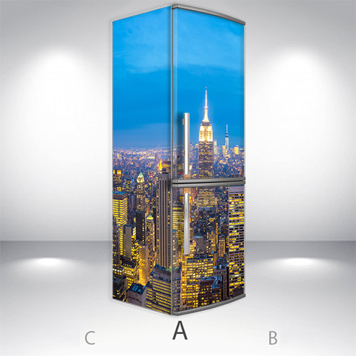 

Наклейки на холодильник 3d, Самоклейка, 180 х 65 см, Лицевая+Левая(А) (holSS1_cn00372 Город-2)