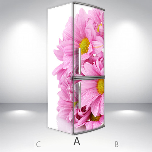 

Виниловая наклейка на холодильник, Декор старого холодильника, Самоклейка, 200 х 60 см, Лицевая+Левая(А) (holMS2_fl102940 Цветы)