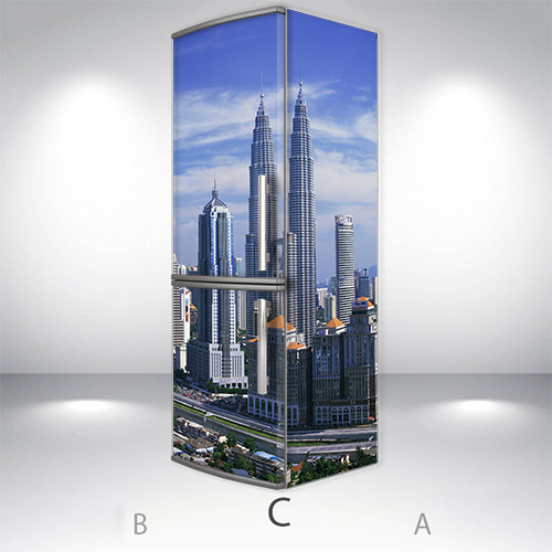 

Виниловая наклейка на холодильник, Фотообои на холодильник, Самоклейка, 200 х 60 см, Лицевая+Правая(C) (holMS2_cd00193 Город-С)