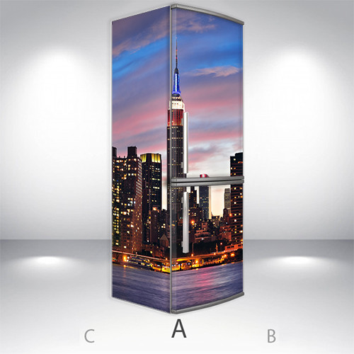 

Виниловая наклейка на холодильник своими руками, Самоклейка, 180 х 60 см, Лицевая+Левая(А) (holSS2_cn00302 Город)