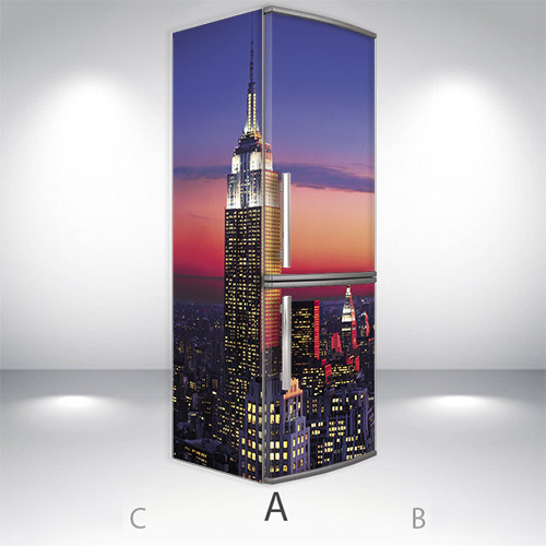 

Наклейки на холодильник 3d, Самоклейка, 180 х 65 см, Лицевая+Левая(А) (holSS1_cn00277 Город-2)
