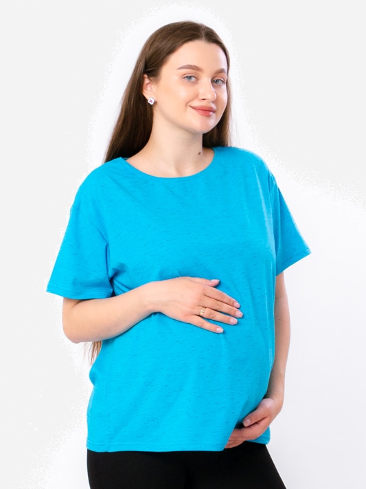 Акція на Футболка для вагітних оверсайз жіноча Носи своє 8355-070 M Бірюзова (p-11550-125839) від Rozetka