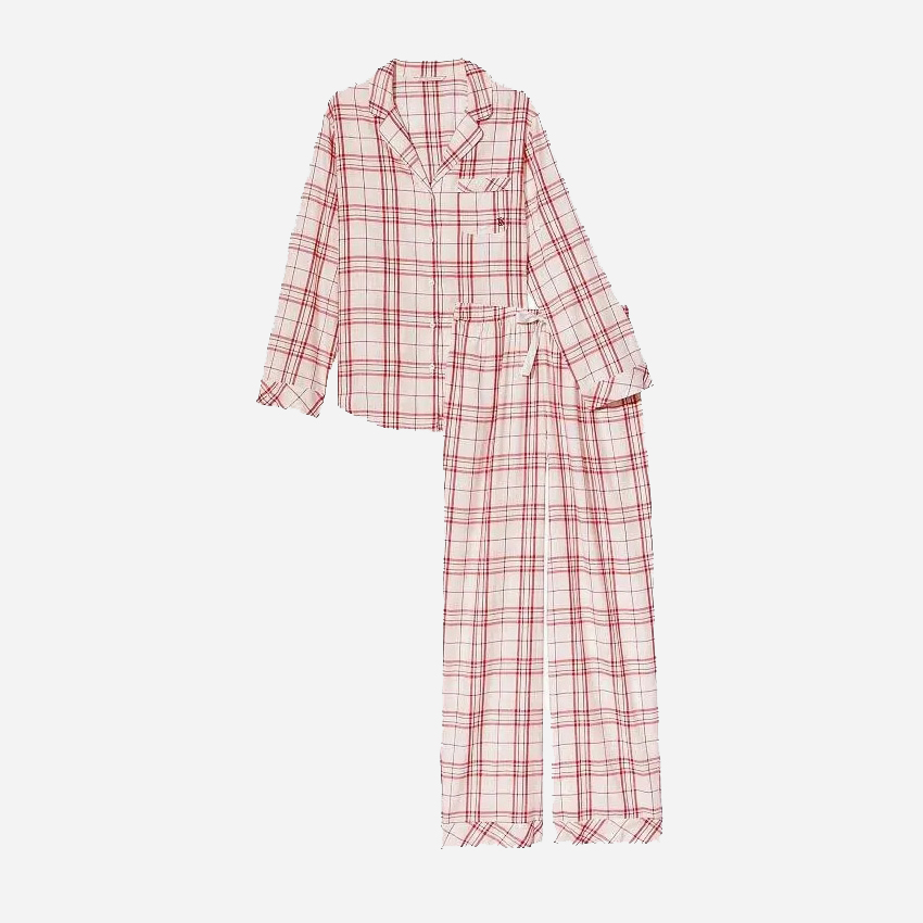 Акція на Піжама (сорочка + штани) жіноча великих розмірів Victoria's Secret 804771901 2XL Рожева від Rozetka