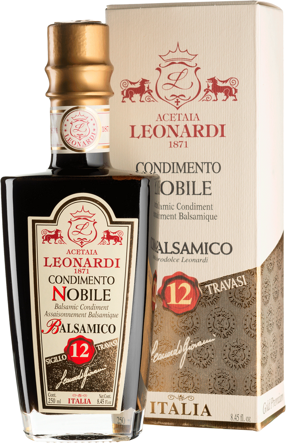 Бальзамико Leonardi выдержка 12 лет 250 мл в коробке (8033378340036 ...