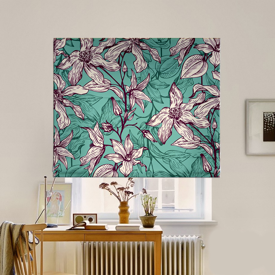 

Римская штора система Classic InHt Фотопечать Цветы 15-161 Джуси Велюр 50х170 см