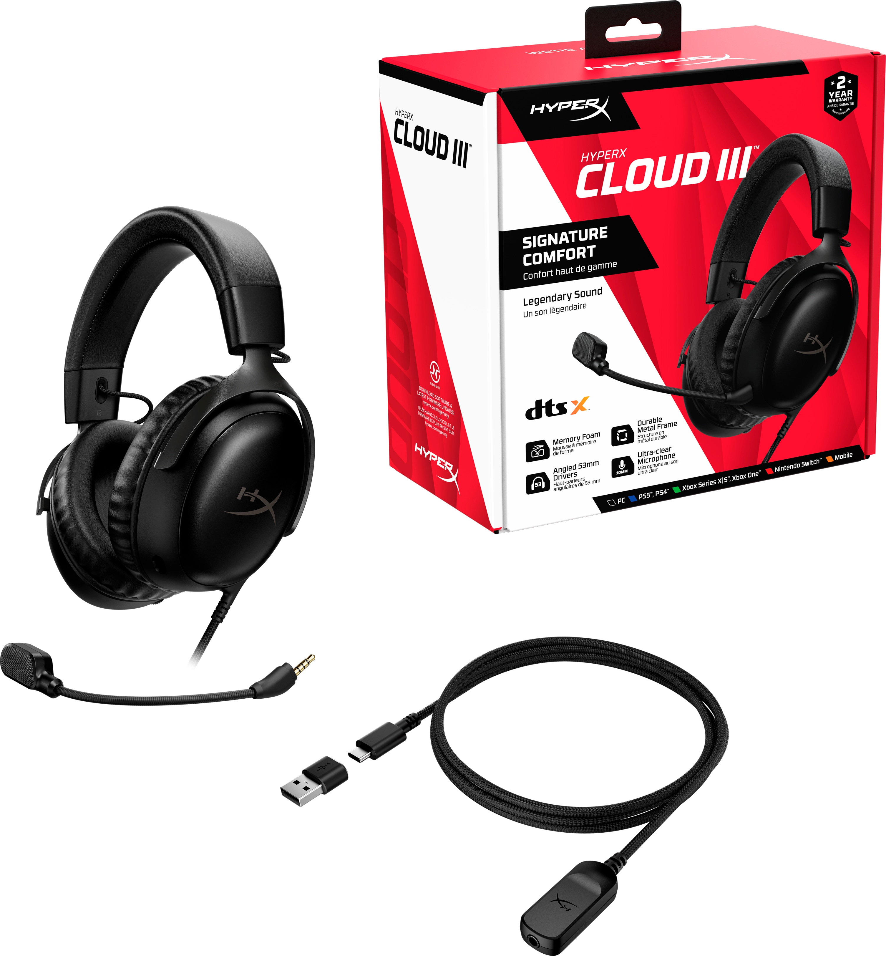 Навушники HyperX Cloud III Black (727A8AA) — фото 7