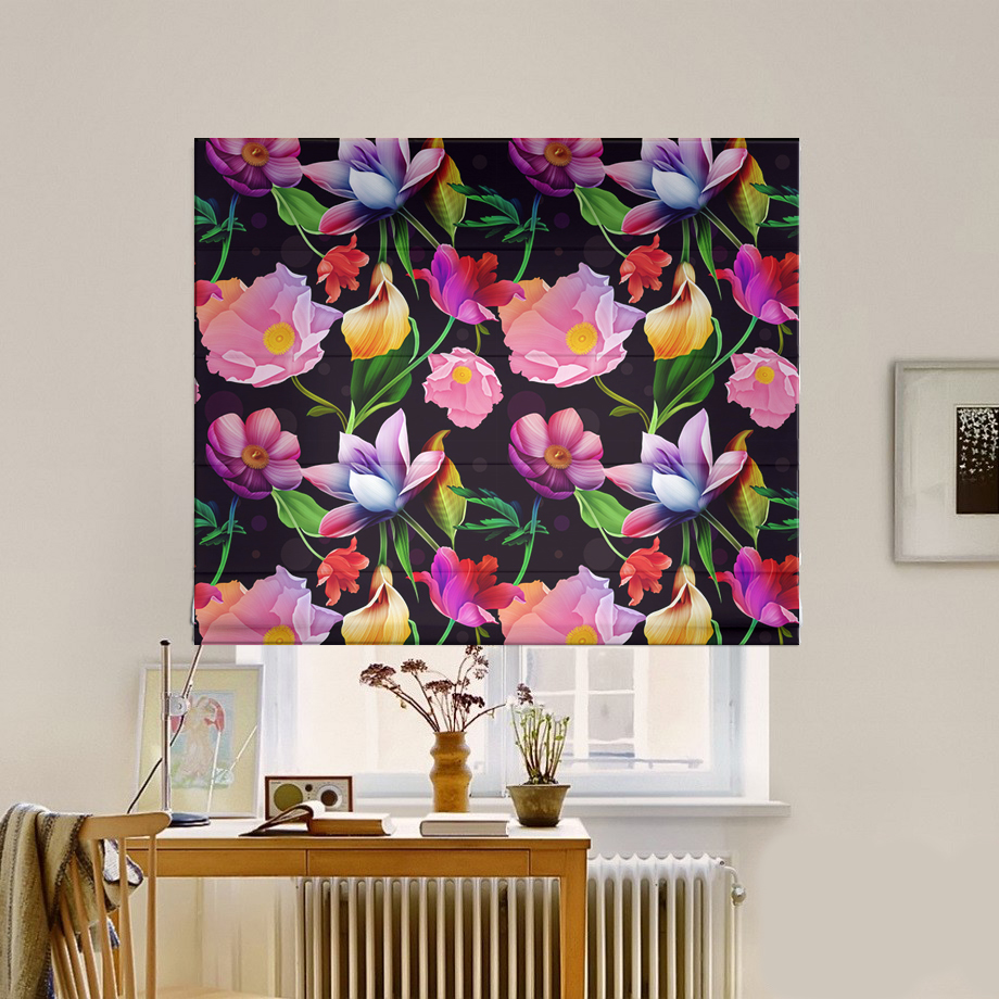 

Римская штора система Classic InHt Фотопечать Цветы 15-179 Блэкаут 130х170 см