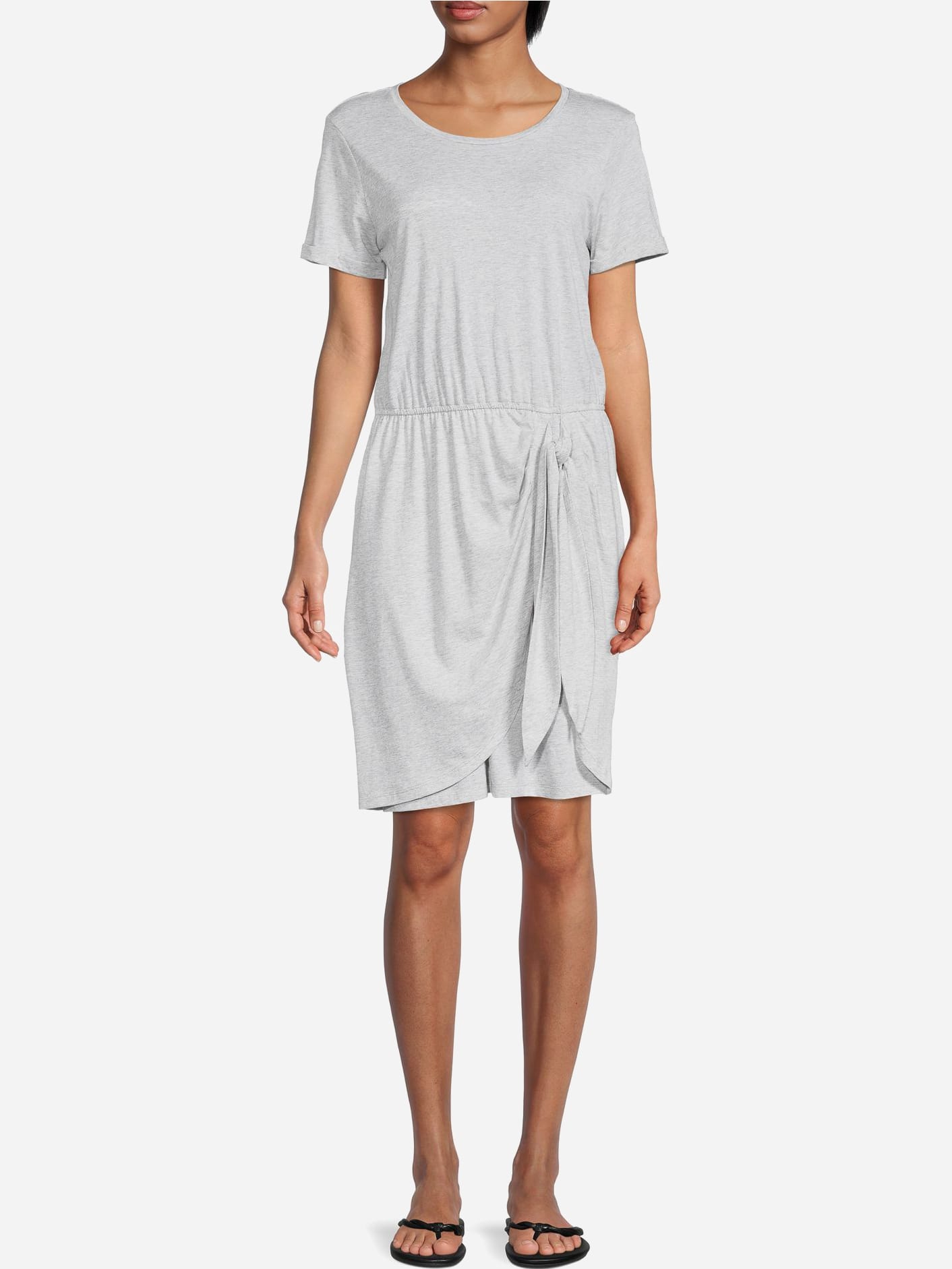 Акція на Сукня-футболка міні літня жіноча Calvin Klein 113817062 XS Сіра від Rozetka