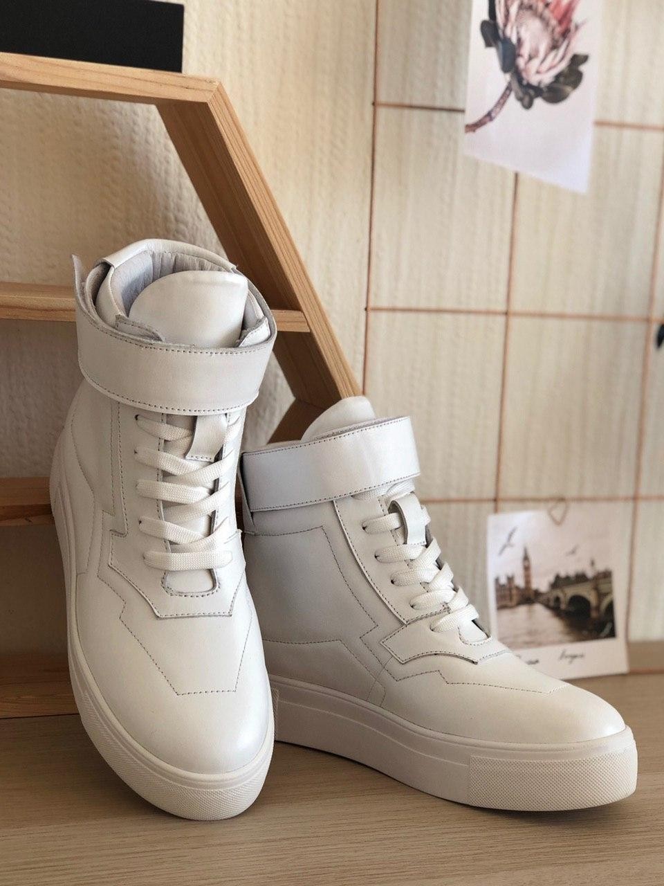 

Высокие кеды на липучке Shoozi bench кожаные 36 белые