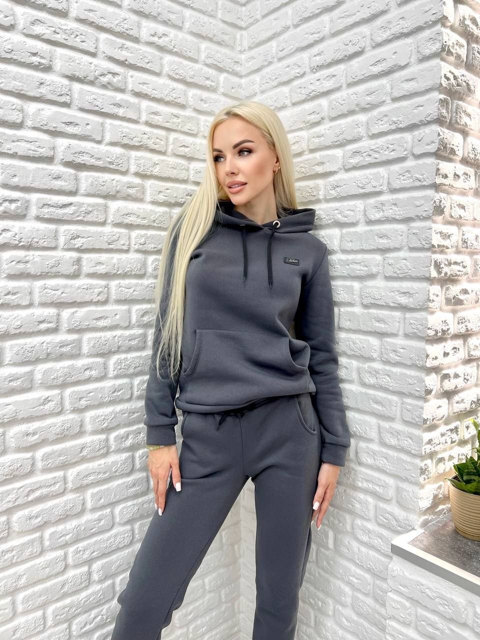 Теплый женский спортивный костюм Fashion Fashion 42/44 графит от ...