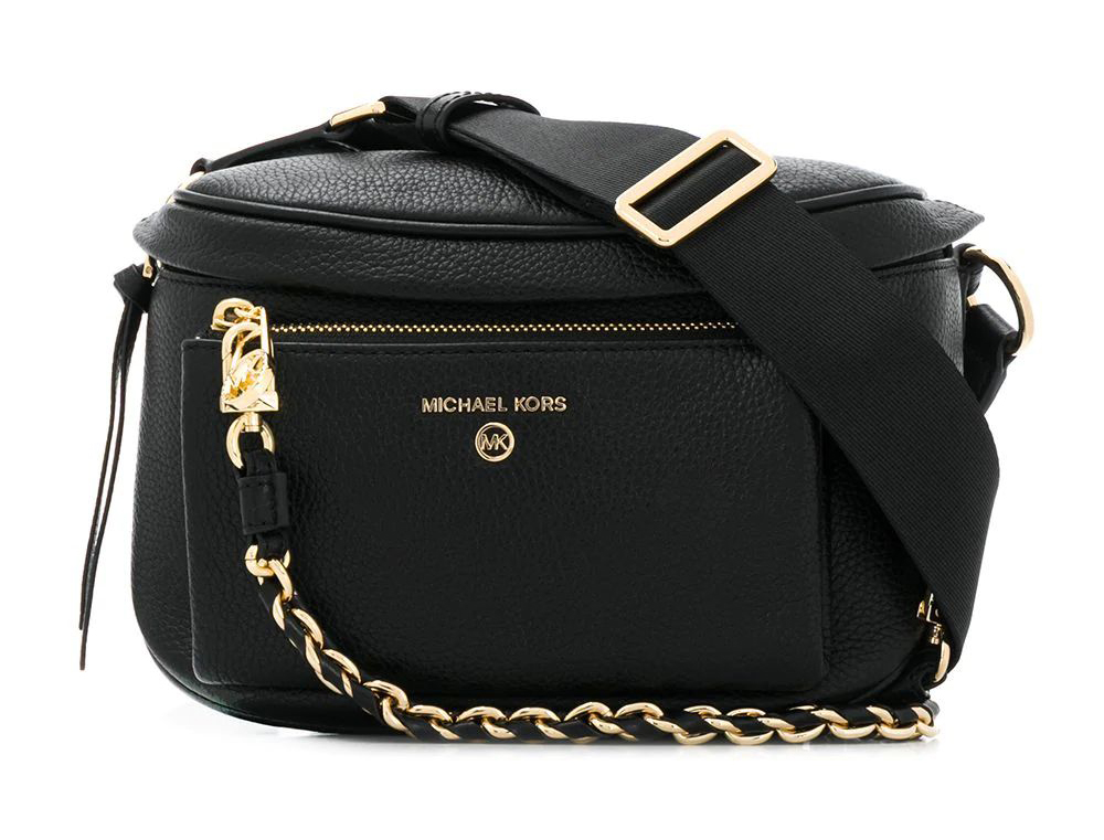 

Женская кожаная поясная сумка Michael Kors Slater MD Sling Pack Msgr 30T0G04M6L 001 Black