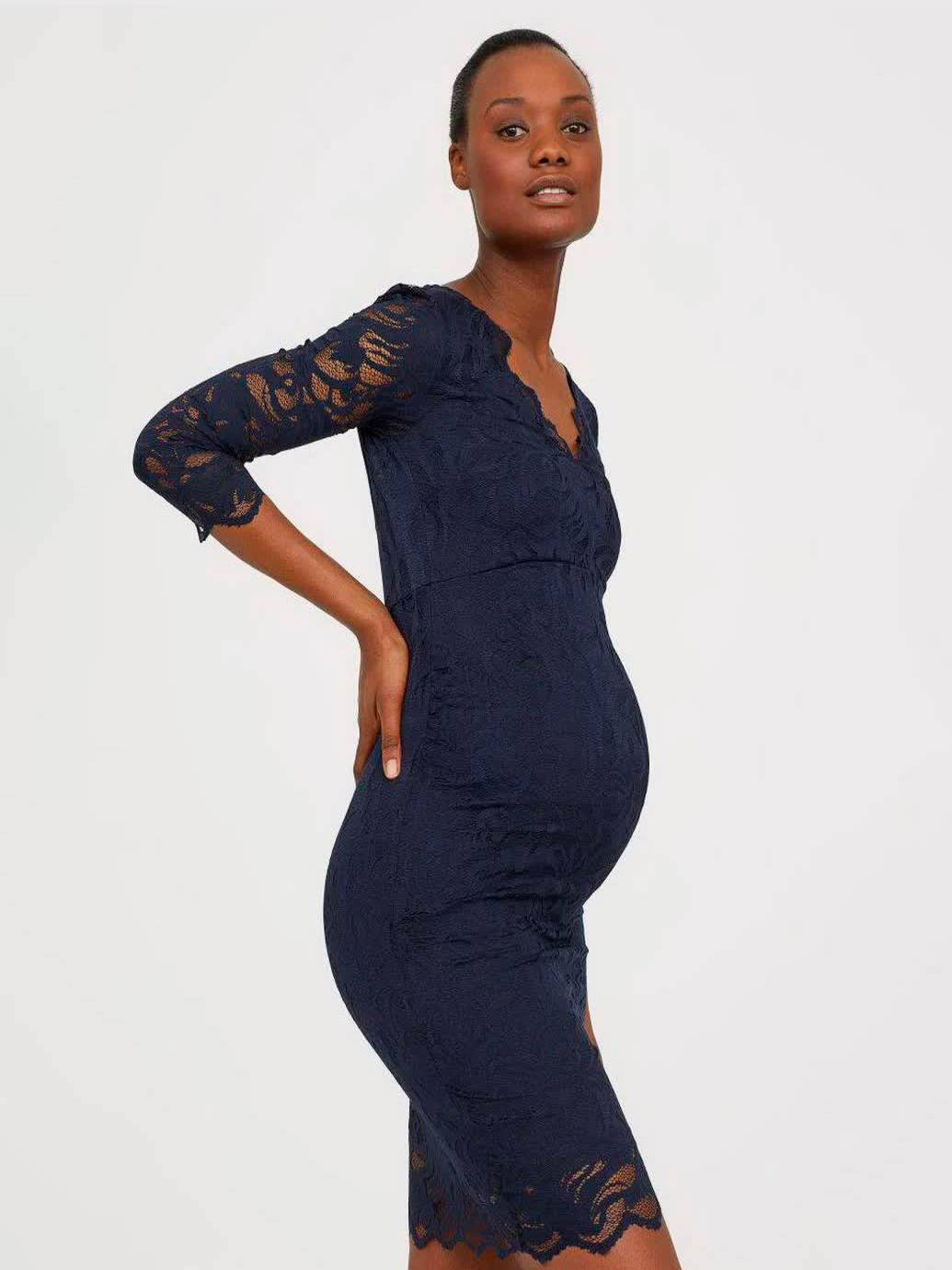 Акция на Сукня для вагітних міді літня жіноча H&M 637073b82 S Темно-синя от Rozetka