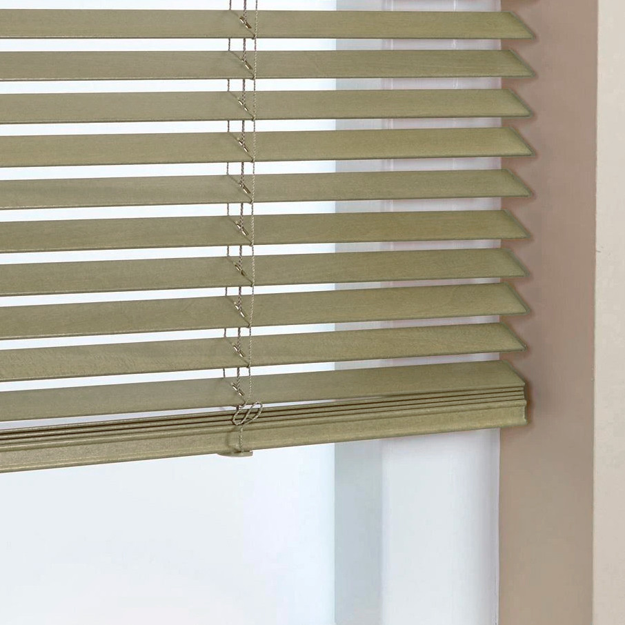 

Жалюзи деревянные горизонтальные 120х160 см 25 мм нежно-оливковый Sundeco