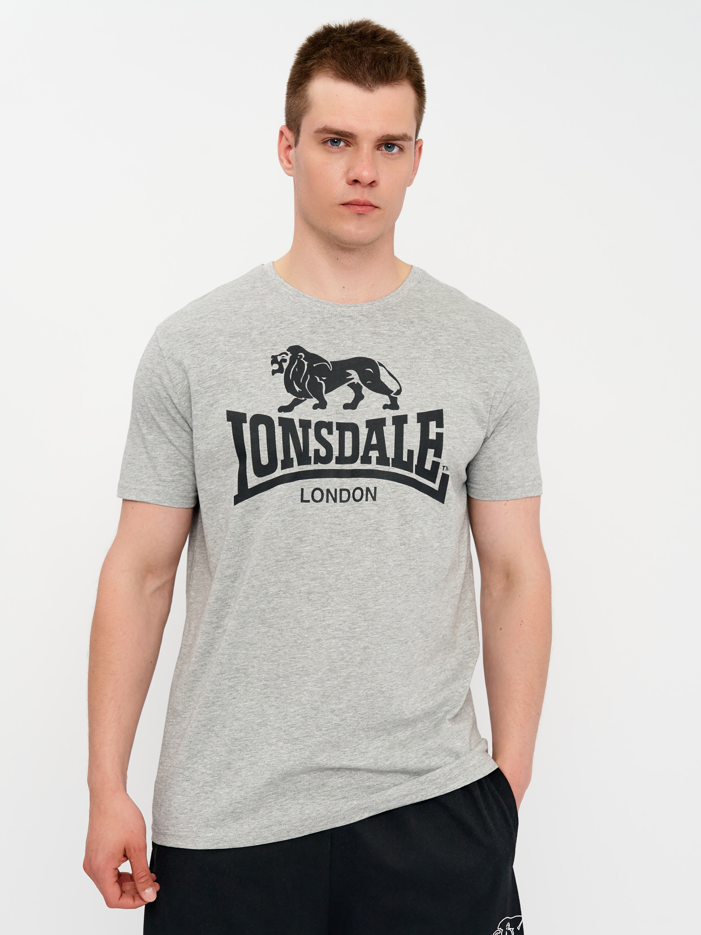 Акція на Футболка бавовняна довга чоловіча Lonsdale LOGO 119083-1004 S Marl Grey від Rozetka