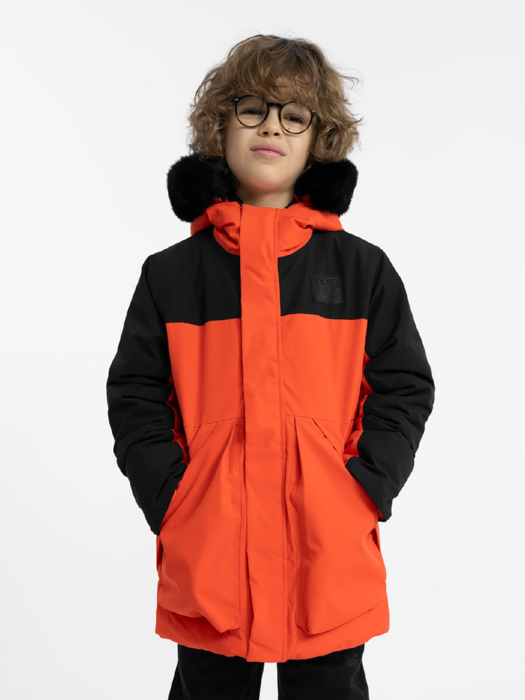 Акция на Дитяча зимова стьобана куртка для хлопчика 4F 4FJAW23TJACM109-62S 134 см Помаранчева от Rozetka