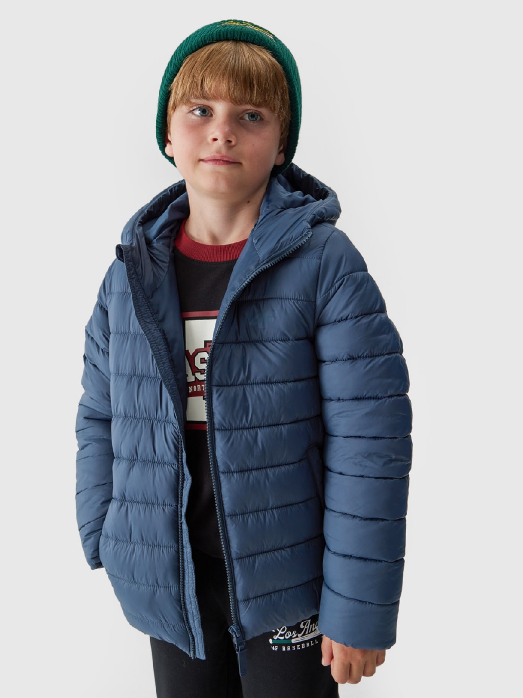 Акція на Дитяча демісезонна куртка для хлопчика 4F 4FJAW23TDJAM273-31S 128 см Синя від Rozetka
