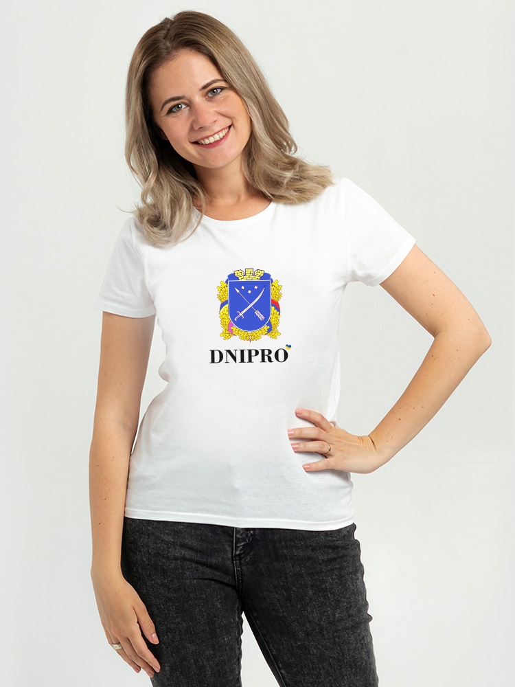 Акція на Футболка жіноча Sol's Imperial Women Місто-герой Дніпро DTF11502102/392 S Біла від Rozetka