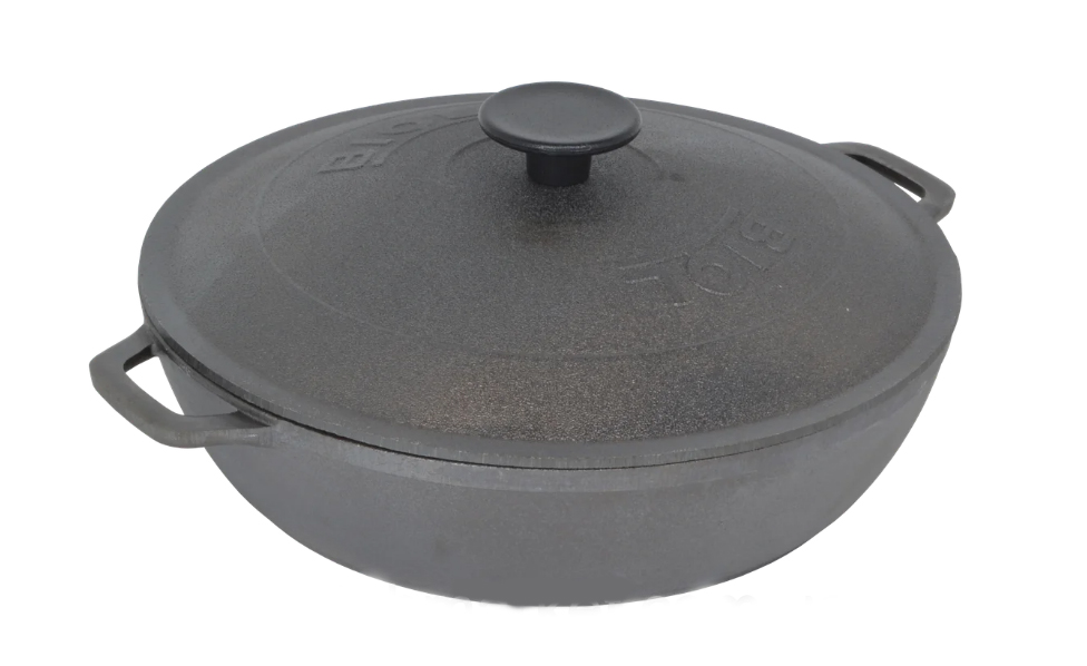 

Чугунная жаровня с двумя ручками и крышкой 40 см Биол 1740К