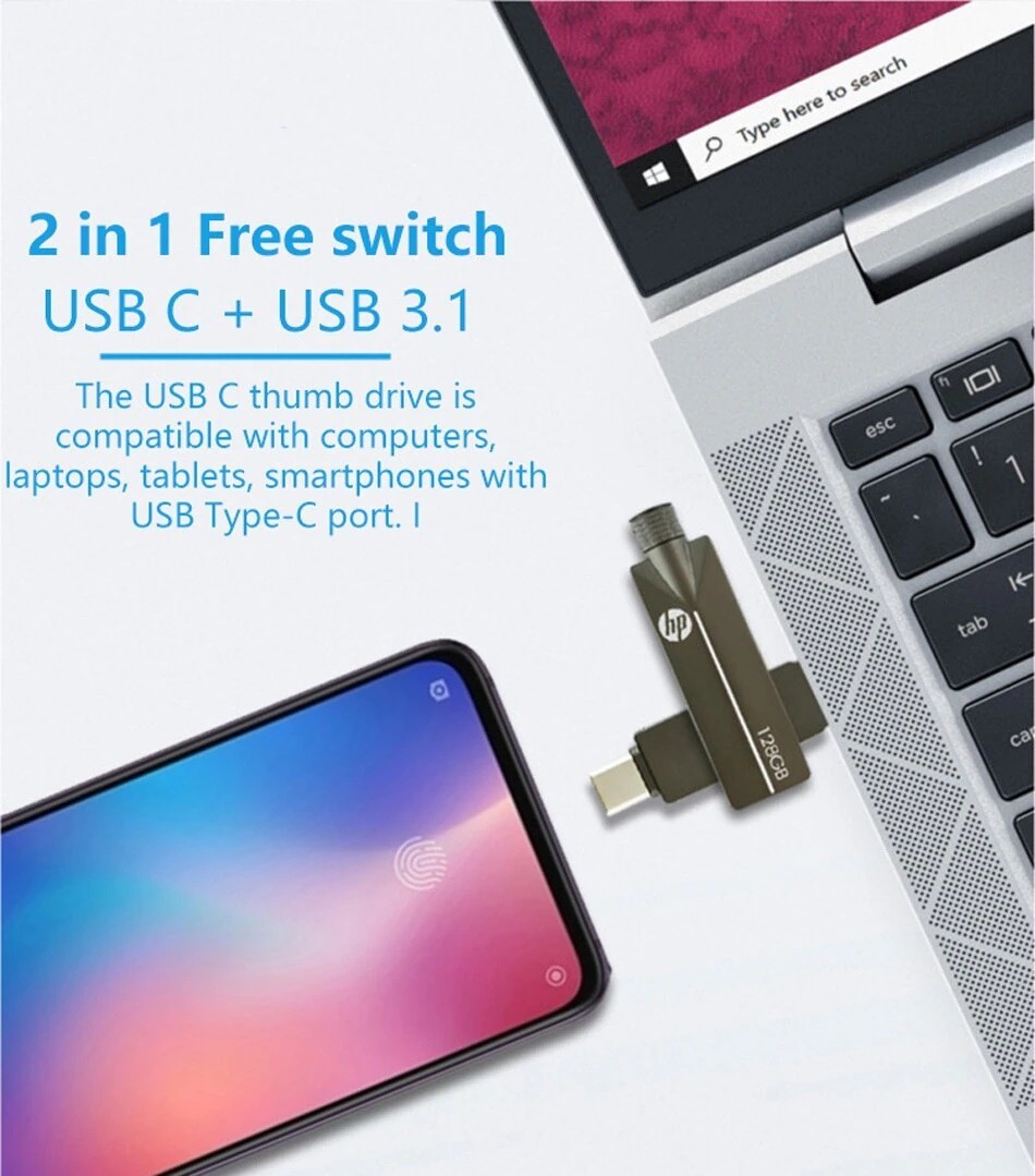 Флешка HP 2в1 128GB Type-C/USB 3.1 для Macbook/Android/ПК – фото, отзывы,  характеристики в интернет-магазине ROZETKA от продавца: Moby | Купить в  Украине: Киеве, Харькове, Днепре, Одессе, Запорожье, Львове