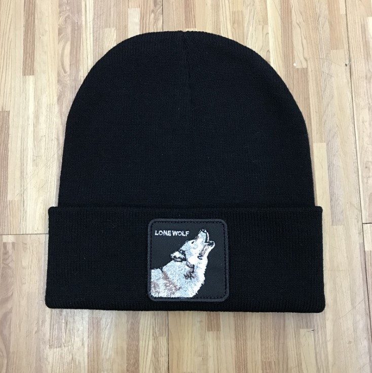 

Шапка Jsstore с логотипом волк  Черная, Шапка Jsstore с логотипом волк One Size Черная