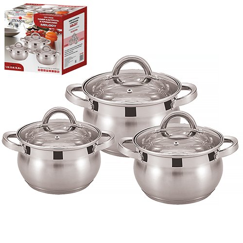 

Набор посуды из нержавеющей стали - 6 предметов Stenson MH-3508