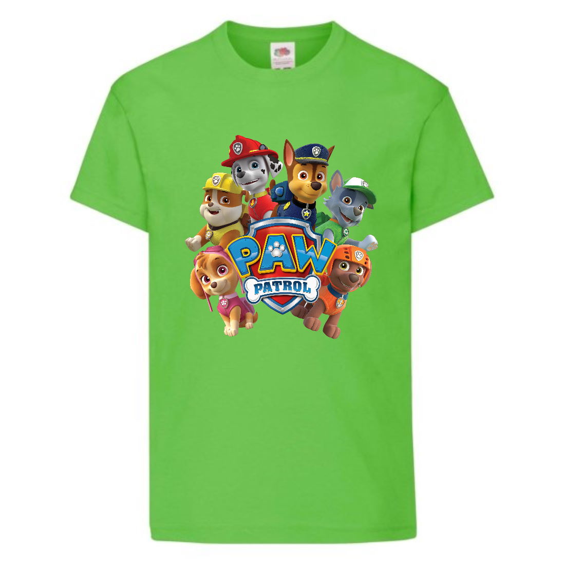 

Футболка детская Щенячий патруль (Paw Patrol) светло-зеленая (all-puppies-green) размер 128 см