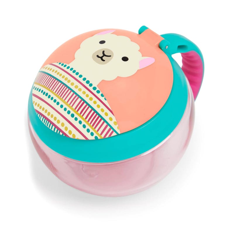 

Чашка непросыпайка контейнер для снеков Лама Skip Hop 252574 Розовый
