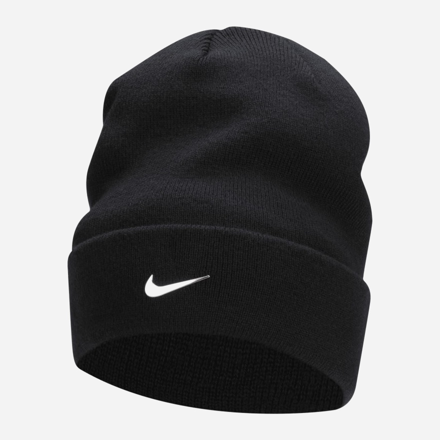 Акция на Дитяча шапка-біні демісезонна Nike U Nk Peak Beanie Sc Mtswsh L FB6527-010 54 Black/Metallic Silver от Rozetka