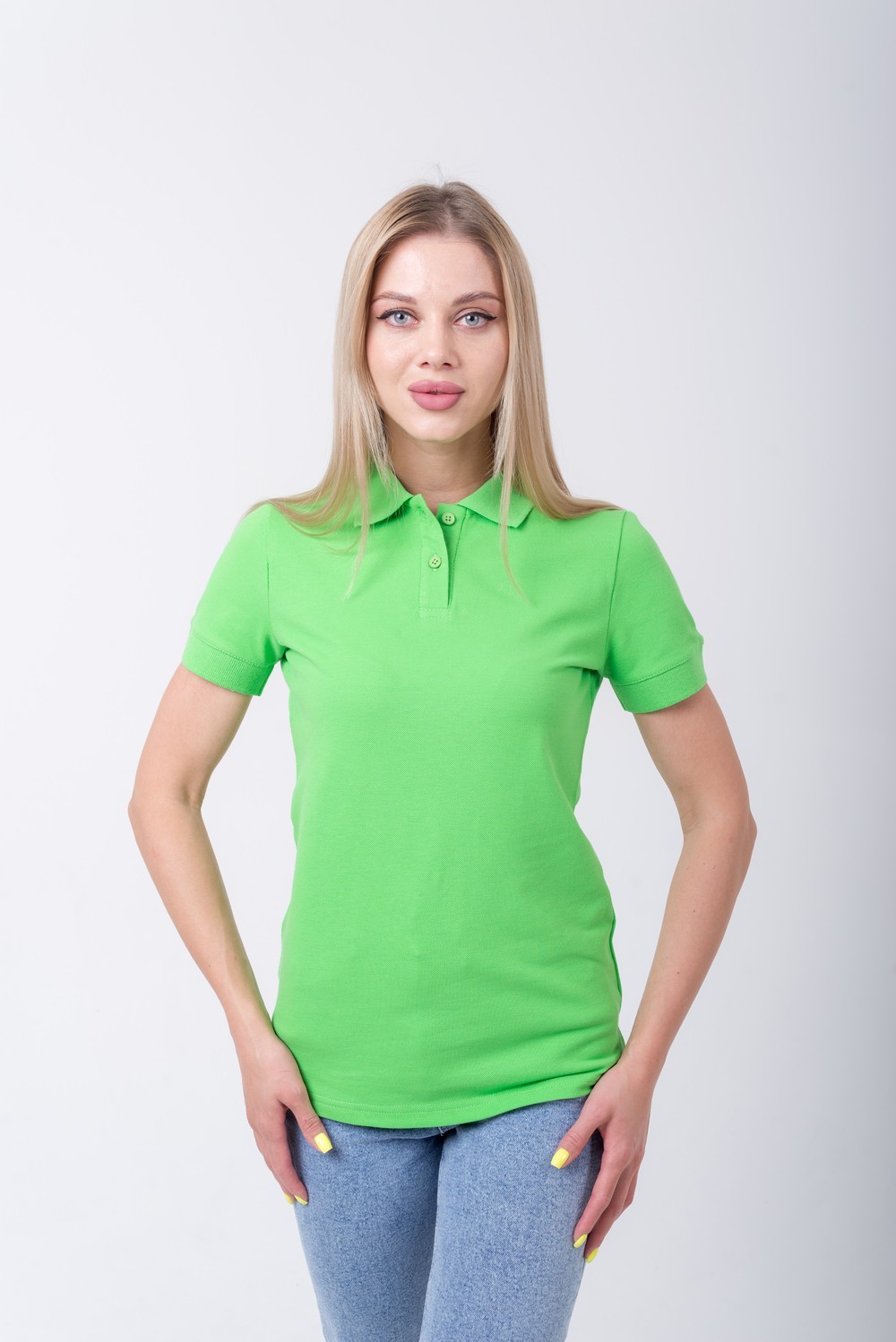 Футболка поло женская TvoePolo однотонная CLASSIC L Салатовая (830-06l ...