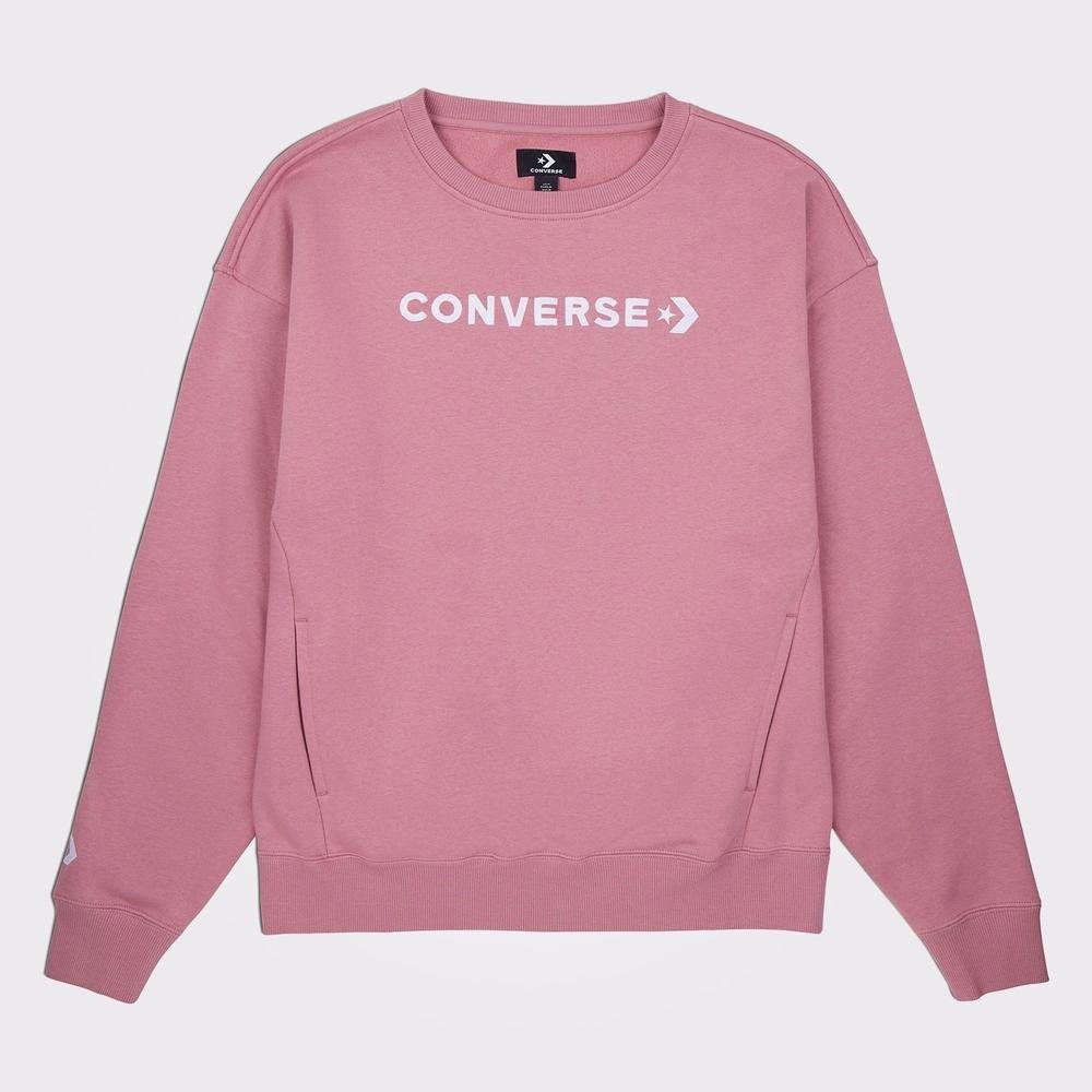 Акція на Світшот жіночий Converse Wordmark Boyfriend Crew Night Flamingo 10025688-698 XS Рожевий з принтом від Rozetka