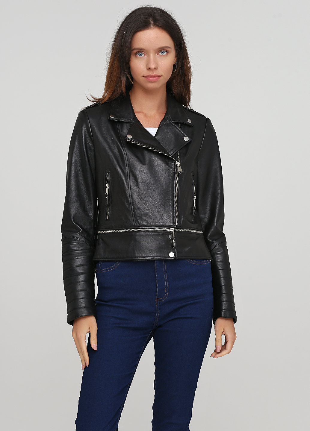 

Кожаная демисезонная куртка Leather Factory 7825 S Черная