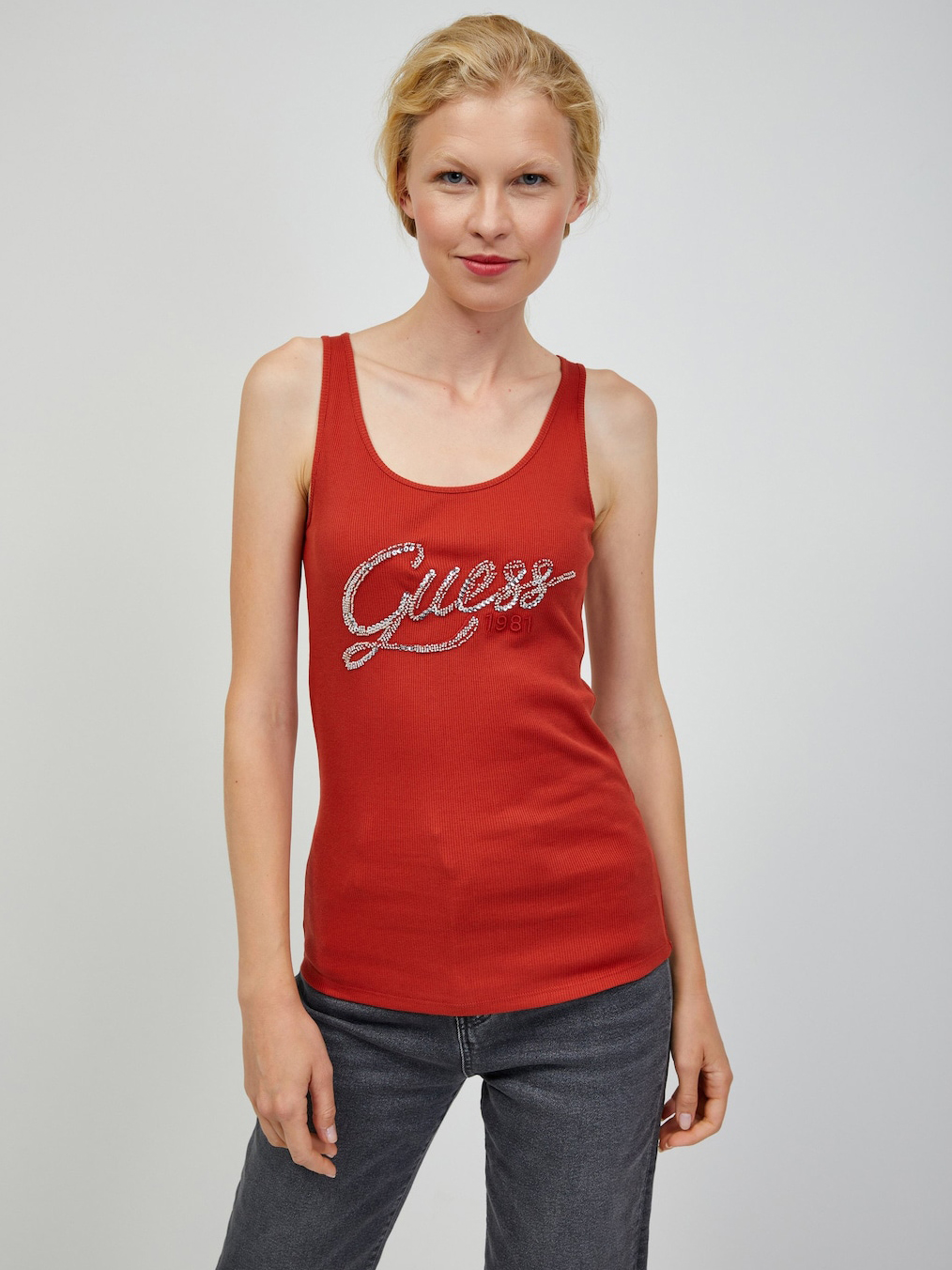 Акція на Майка Guess 436902756 XS Червона від Rozetka