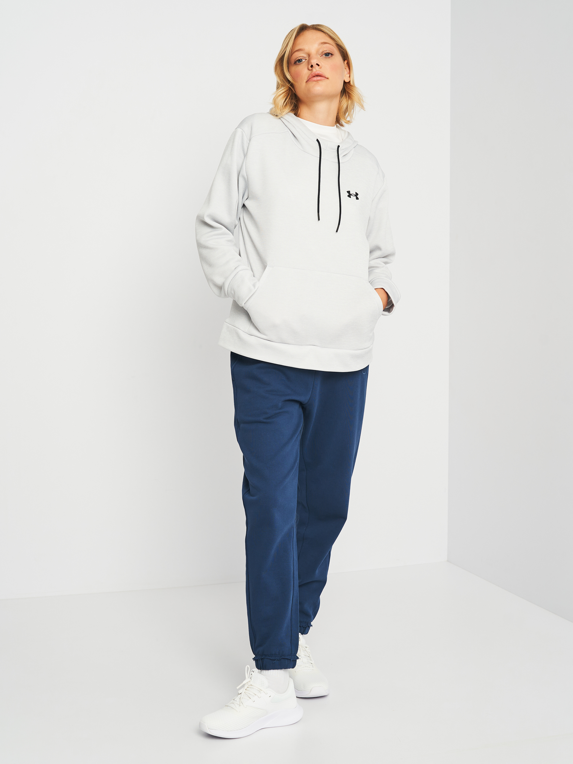 Акція на Худі тепле жіноче Under Armour Fleece Lc Hoodie-Gry 1373055-014 L від Rozetka