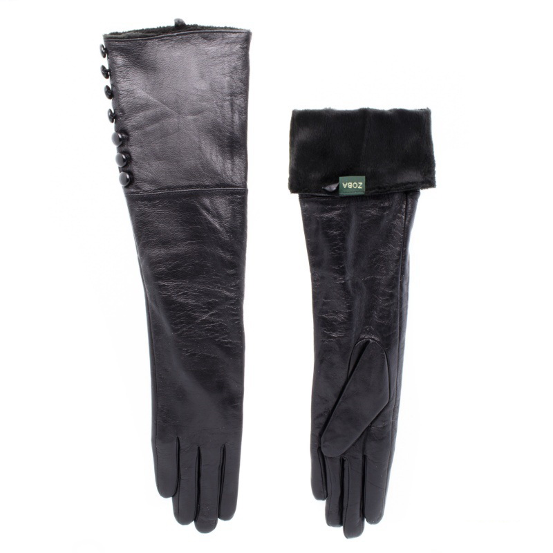 

Перчатки женские натуральная кожа, подкладка плюш, цвет черный, размер 8, pov17591