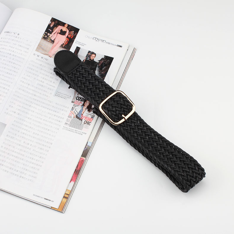

Ремень Пояс City-A Belt 105 см PU кожа Плетенка с квадратной пряжкой Черный