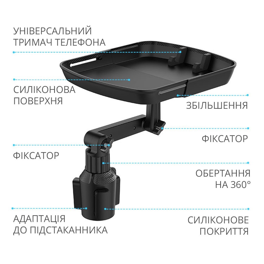 Складной автомобильный столик-поднос в машину для напитков, еды и вещей –  фото, отзывы, характеристики в интернет-магазине ROZETKA от продавца: Pro  Stories | Купить в Украине: Киеве, Харькове, Днепре, Одессе, Запорожье,  Львове